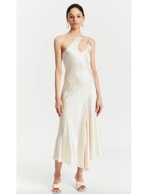 cult gaia | Dresses | Cult Gaia Cecilia Dress Size Large Off White Pearl Knit  Gown | Poshmark